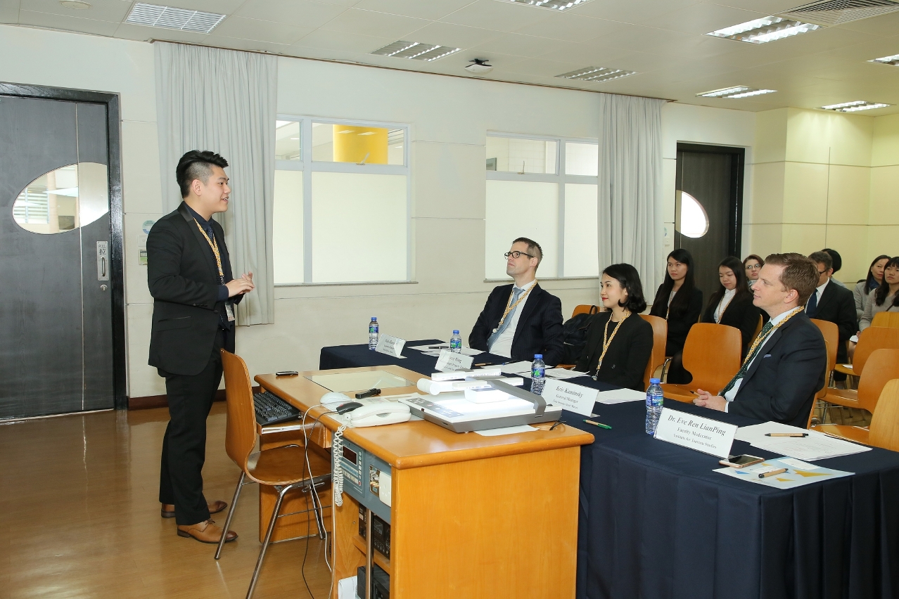 Student presenting his paper