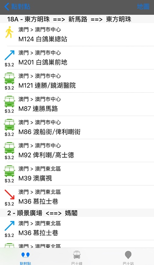 方案內的詳細路線