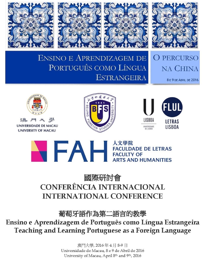 The International Conference on Teaching and Learning Portuguese as a Second Language will be held at UM on 8 April and 9 April