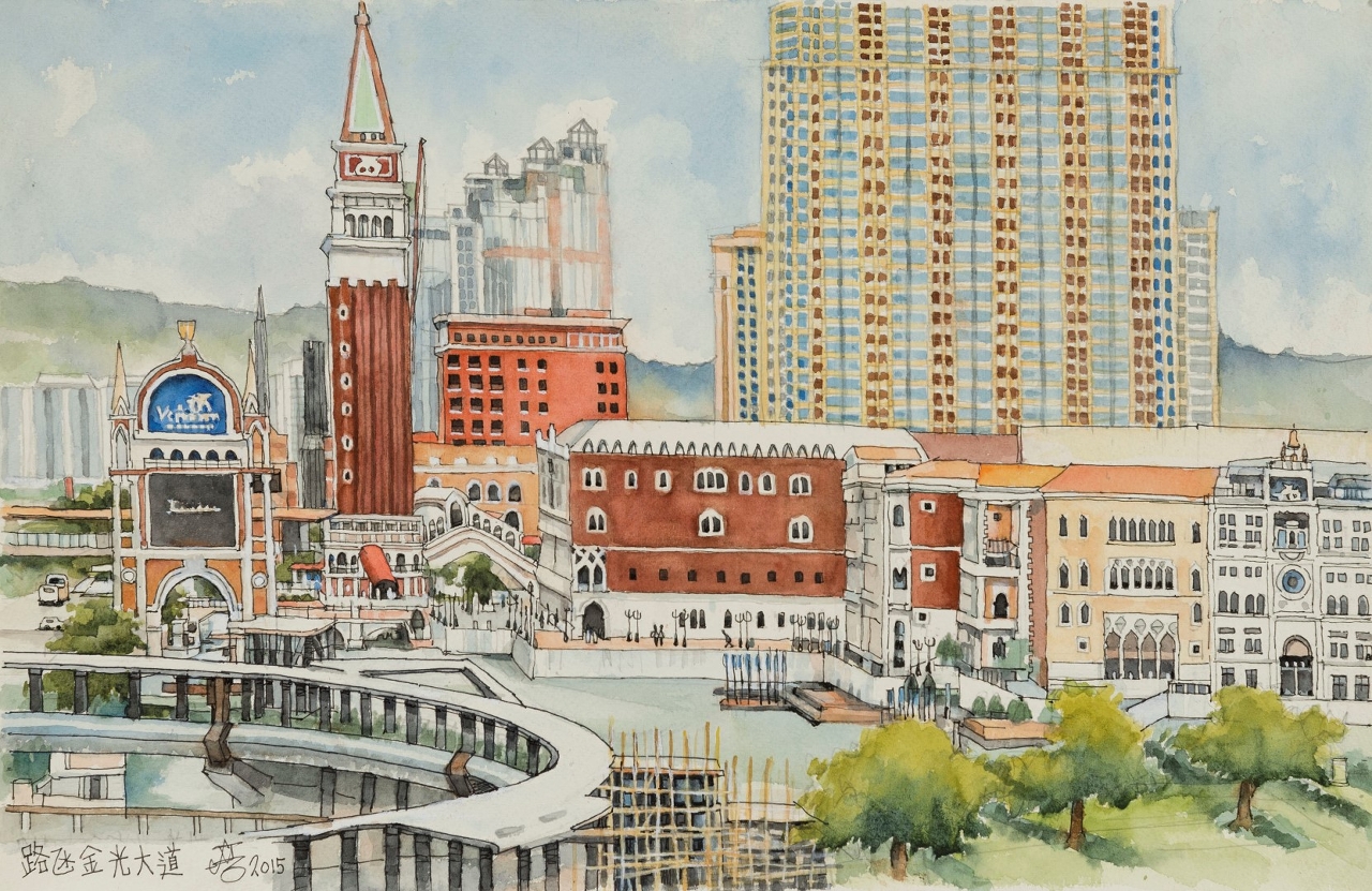 A Exposição “Paisagens da Cidade – Exposição de Obras de Chan Iu Pui” integrada no Projecto de Promoção de Artistas de Macau