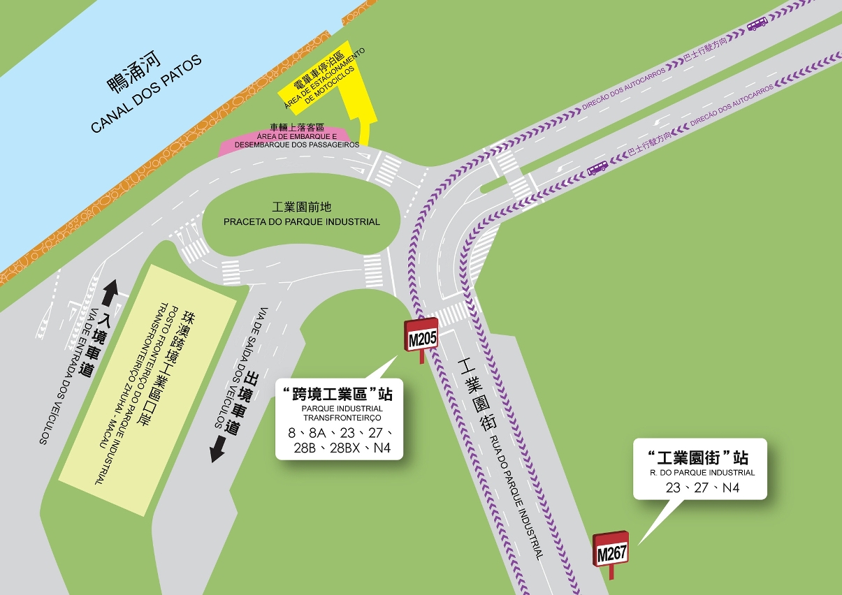 青洲珠澳跨境工業區交通安排示意圖