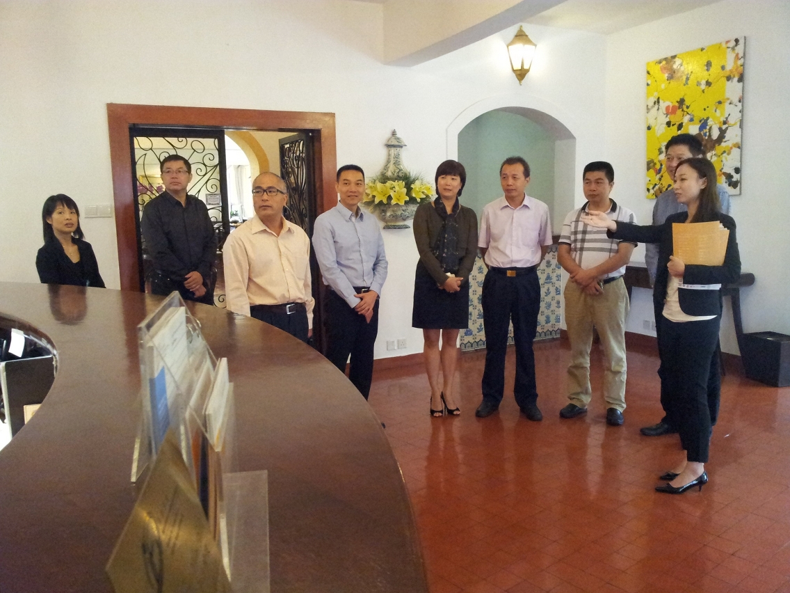 廣州市南沙區政府代表團參觀旅遊學院實習單位 - 望廈迎賓館前堂