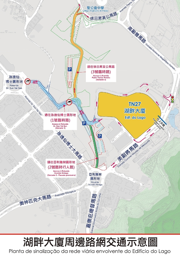 湖畔大廈周邊路網交通示意圖