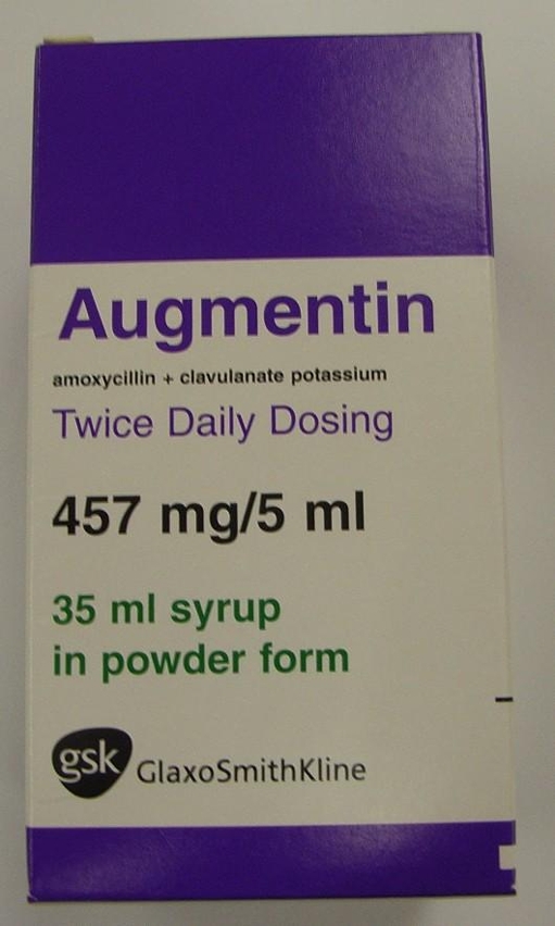 出由英國葛蘭素史克藥廠所生產的抗生素Augmentin Syrup