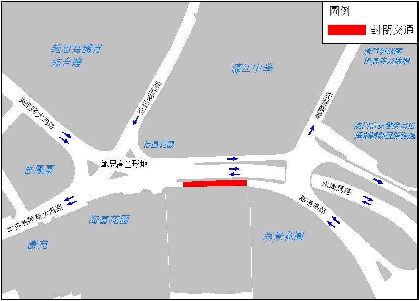 海邊馬路交通改道示意圖