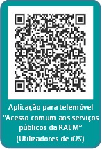 02_ aplicação para telemóvel  “acesso comum aos serviços públicos da raem” (utilizadores de ios) código qr