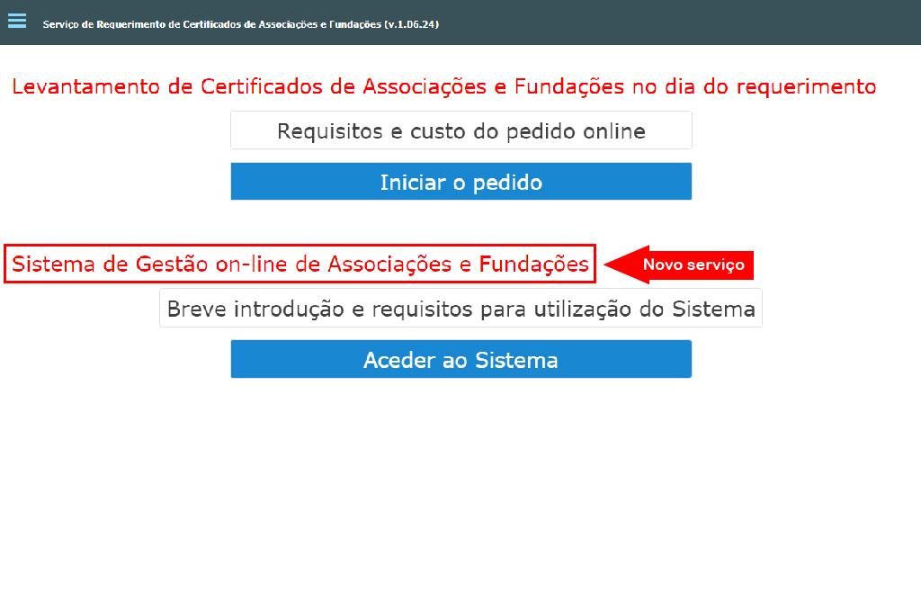 a direcção dos serviços de identificação implanta o sistema de gestão on-line de associações e fundações