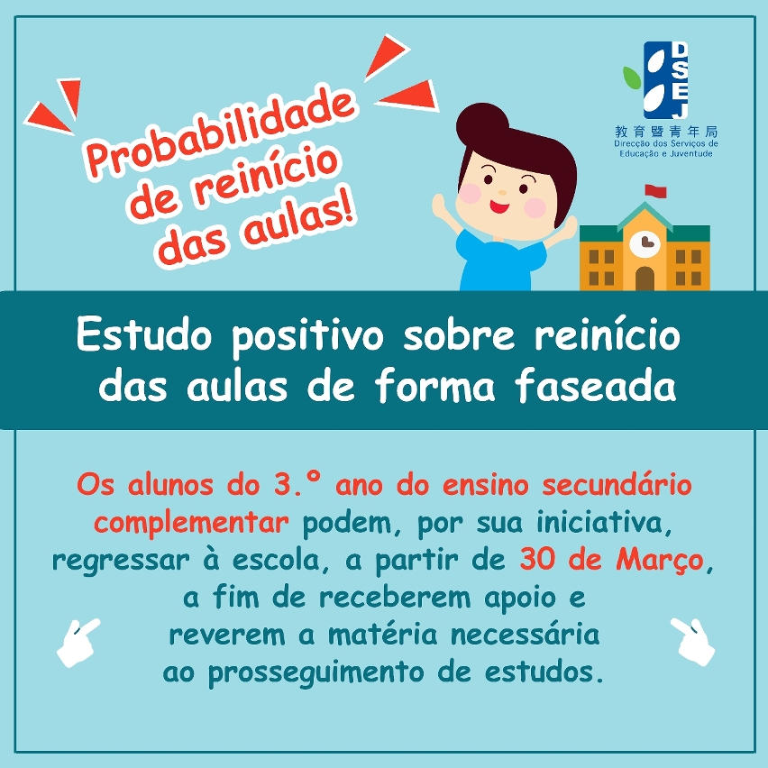 Organização do reinício das aulas nas escolas do ensino não superior