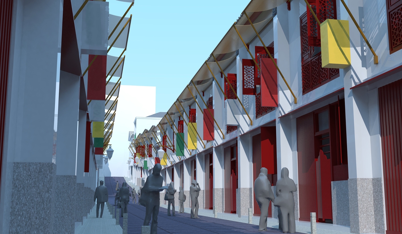 Simulação do aspecto actual da Rua da Felicidade