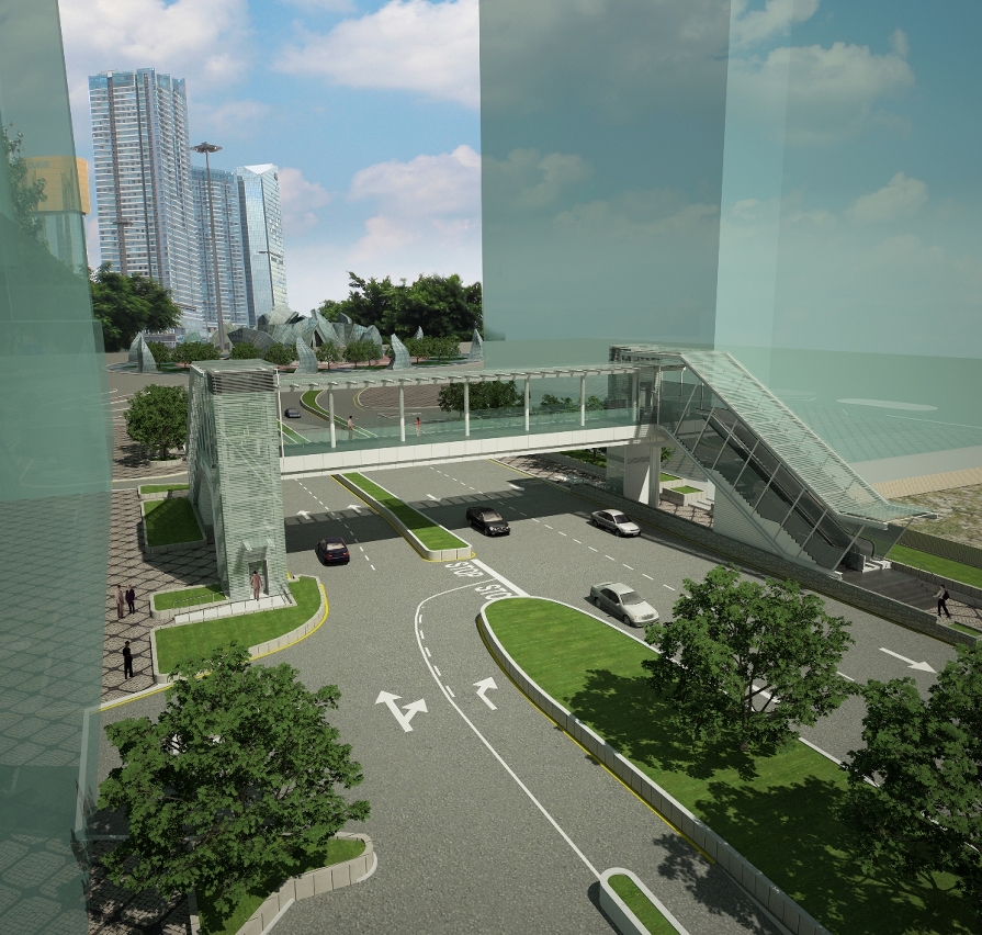 Projecto de passagem superior para peões na Avenida Doutor Mário Soares