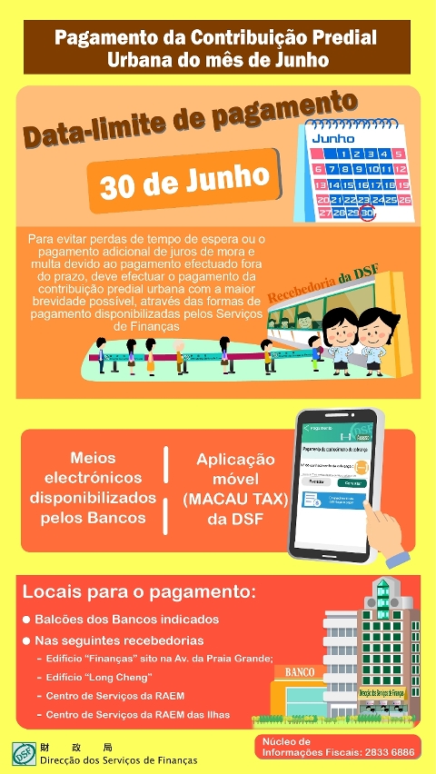 pagamento da contribuição predial urbana do mês de junho