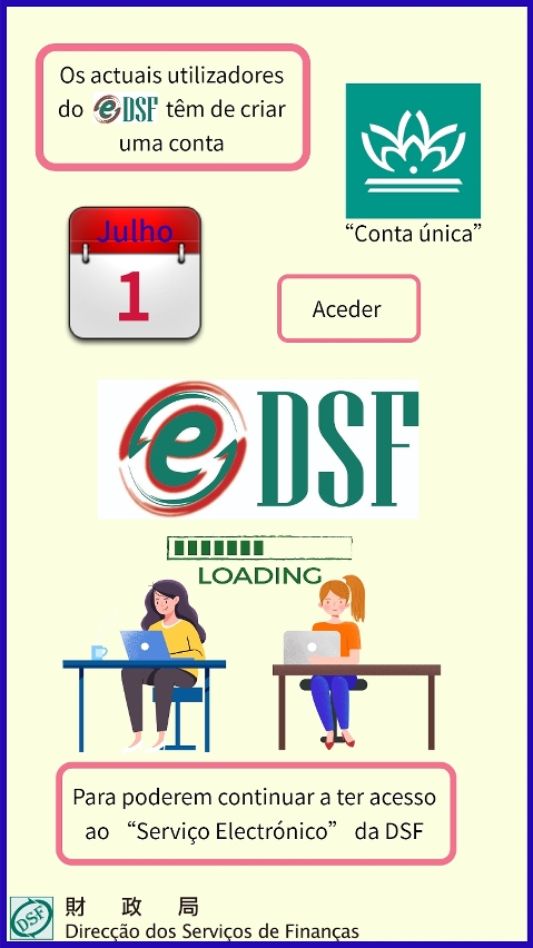 A partir de 1 de Julho, para aceder ao Serviço Electrónico da Direcção dos Serviços de Finanças deve ser usado o nome de utilizador e a senha da “Conta única”