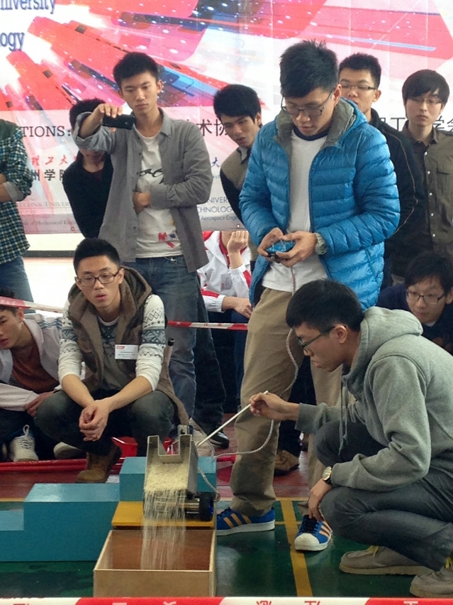 Department of Electromechanical Engineering students demonstrate the Material Transporter