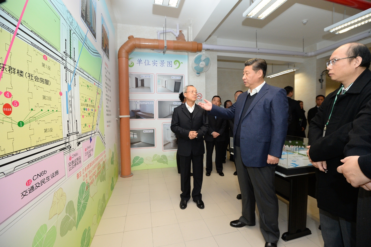 President Xi Jinping inspects the Seac Pai Van public housing estate in Coloane.