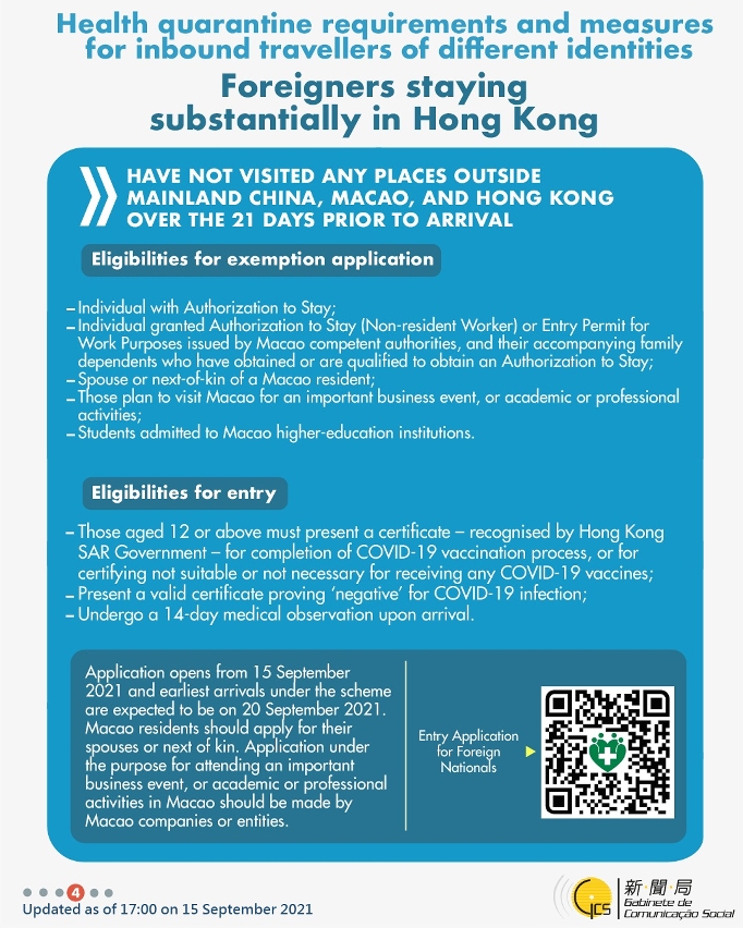 Health quarantine requirements and measures for inbound travellers of different identities. 