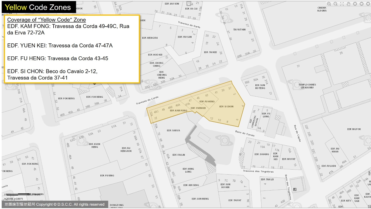 Yellow Code Zone concerning the 70th case