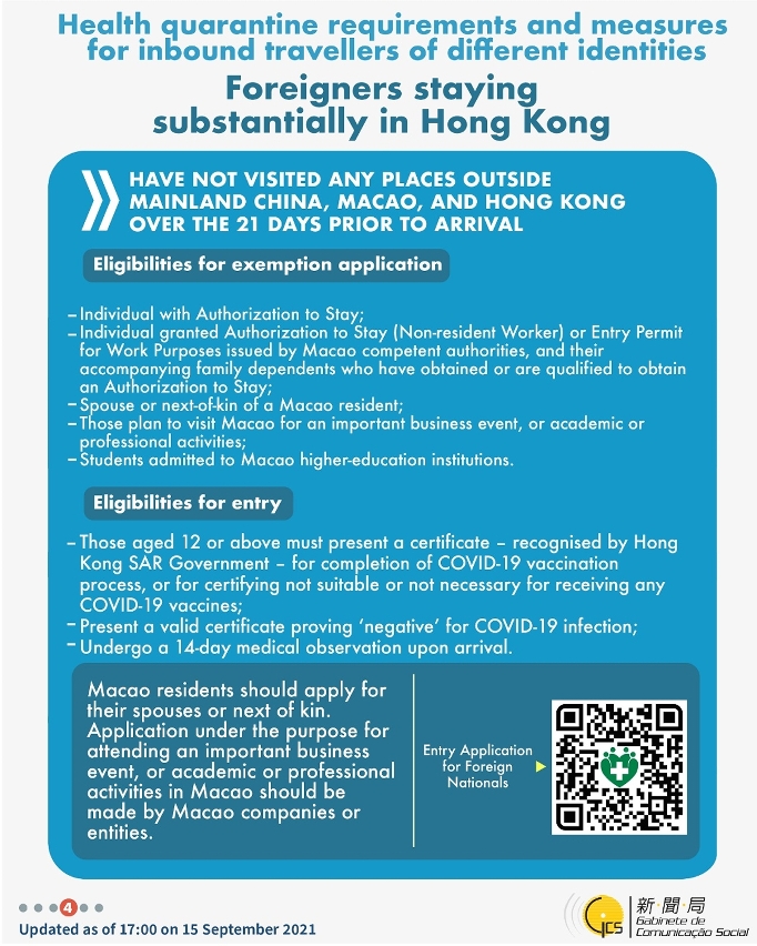Health quarantine requirements and measures for inbound travellers of different identities. 