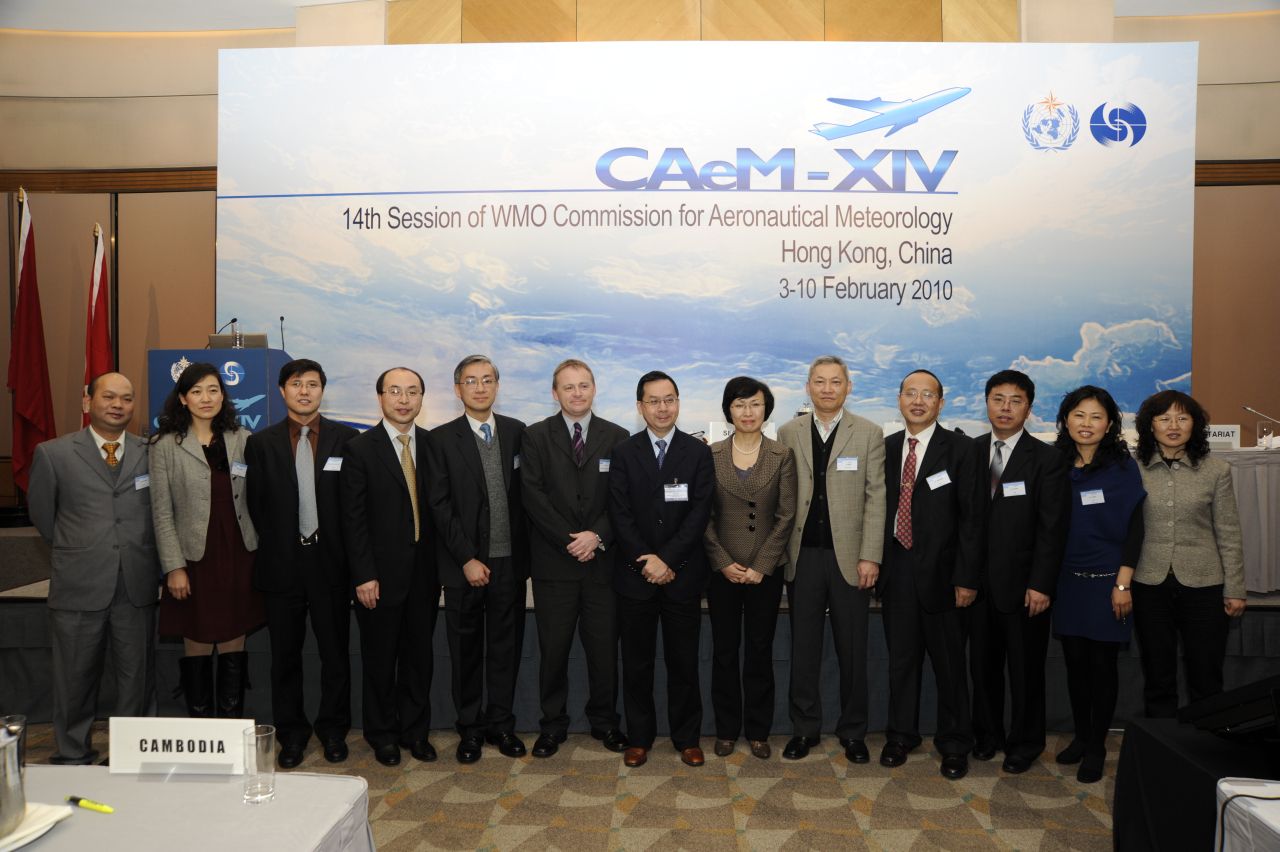 The newly elected president Mr. C.M. Shun (Hong Kong) pictured with the deputy administrator of the China Meteorological Administration, Ms. Jiao Mei-ya
