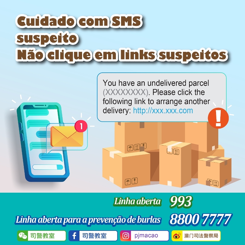 PJ alerta novamente a população para ter cuidado com a burla através de SMS que simula ser de empresa de correio rápido