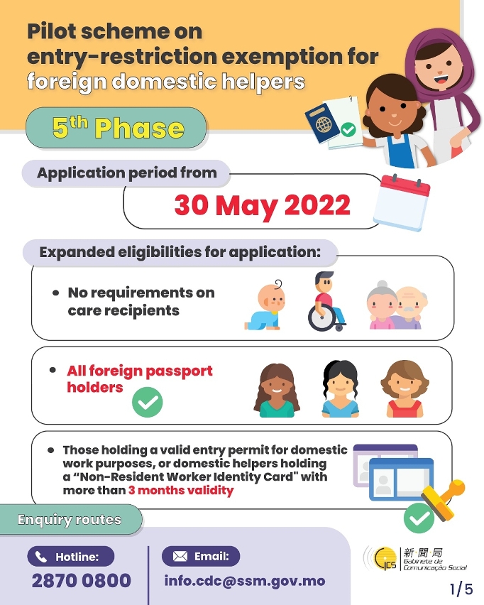 [infographic] Pilot scheme on entry-restriction exemption for foreign domestic helpers (5th phase)