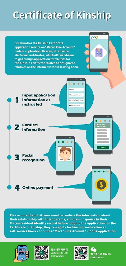 dsi launches kinship certificate application service in “macao one account”