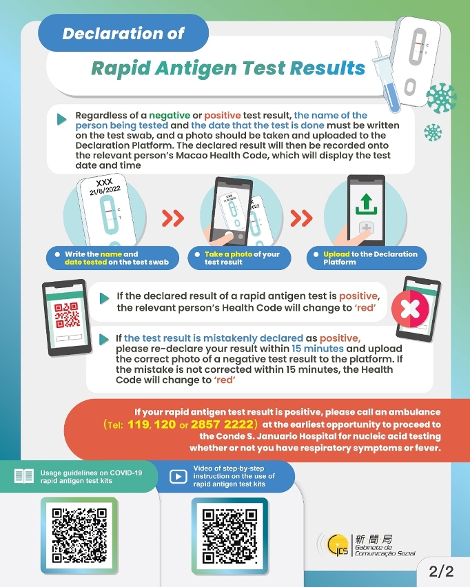 Declaration of Rapid Antigen Test Results