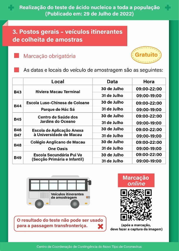 Realização da 14.ª ronda do teste massivo03