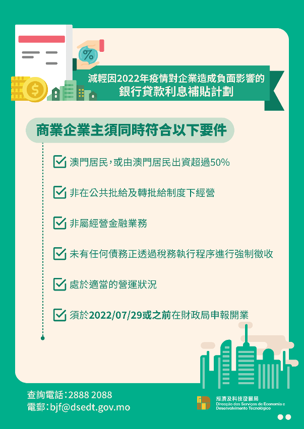 《減輕因2022年疫情對企業造成負面影響的銀行貸款利息補貼計劃》2