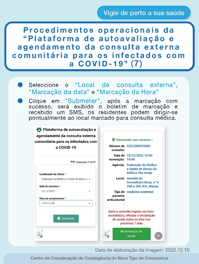 Procedimentos operacionais da “Plataforma de autoavaliação e agendamento da consulta externa comunitária para os infectados com a COVID-19”_07