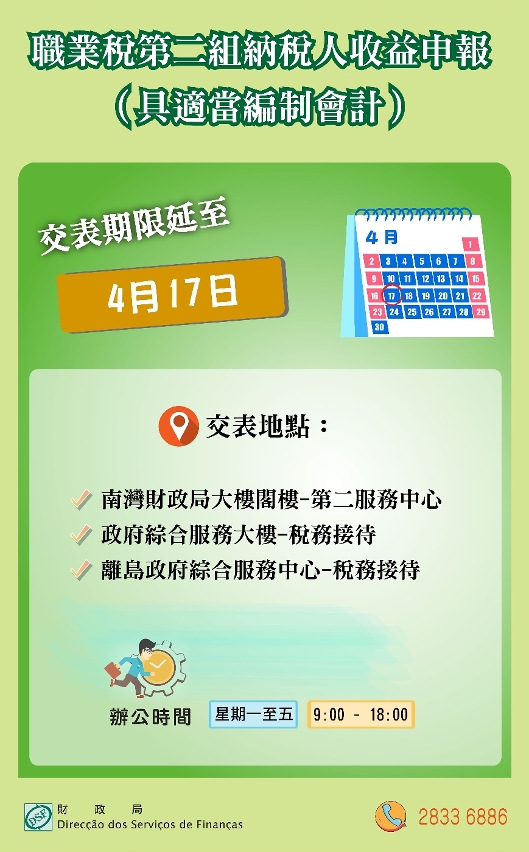 職業稅第二組納稅人收益申報（具適當編制會計）