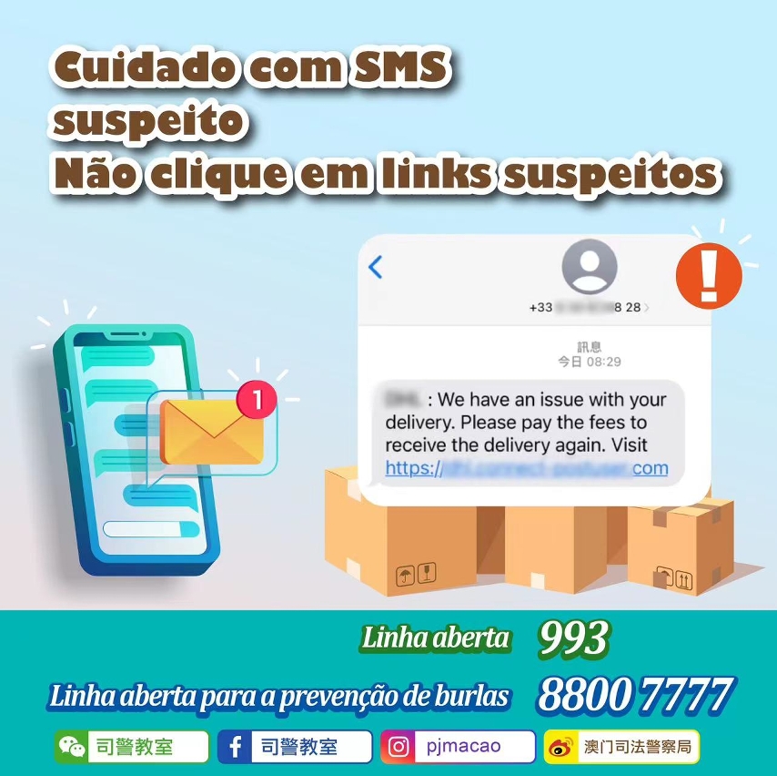 PJ alerta novamente a população para ter cuidado com a burla através de SMS que simula ser de empresa de correio rápido