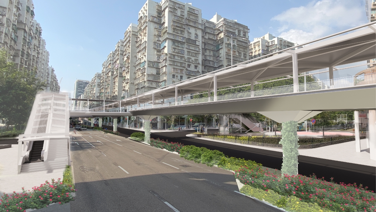 東北大馬路空中走廊工程效果圖-第一區空中走廊效果圖