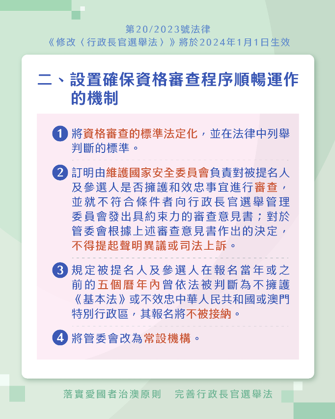 修改《行政長官選舉法》法律明生效