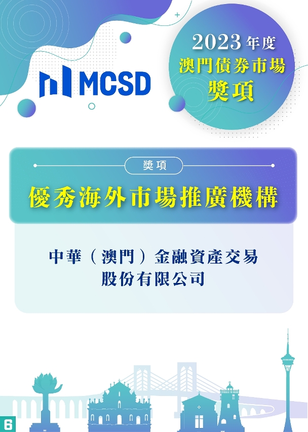 2023年度澳門債券市場奬項得獎名單