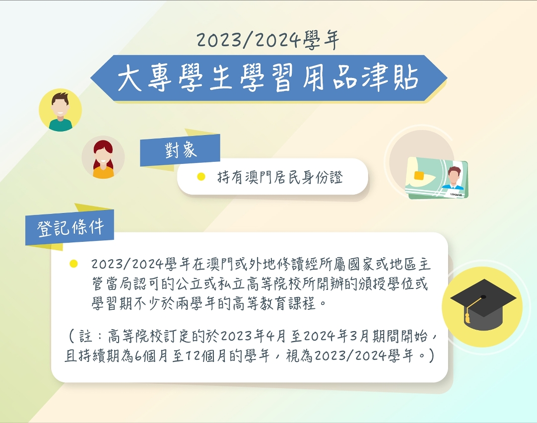 2023/2024學年大專學生學習用品津貼接受登記圖文包1