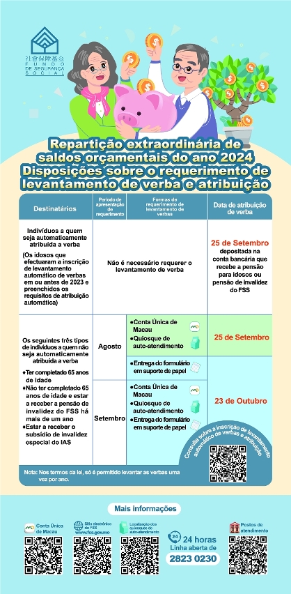 Folheto sobre a atribuição de verba a título de repartição extraordinária de saldos orçamentais para o ano de 2024