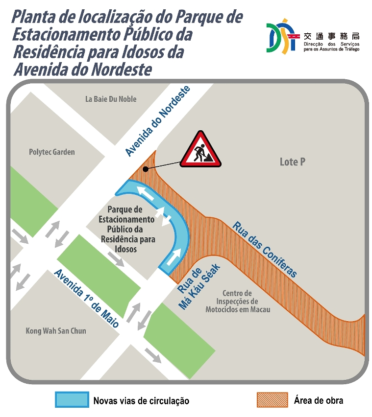 Planta de Localização do Parque de Estacionamento Público da Residência para Idosos da Avenida do Nordeste