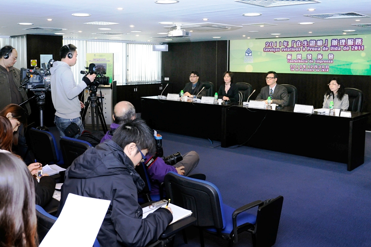 Conferência de imprensa sobre os Serviços relativos à Prova de Vida de 2011