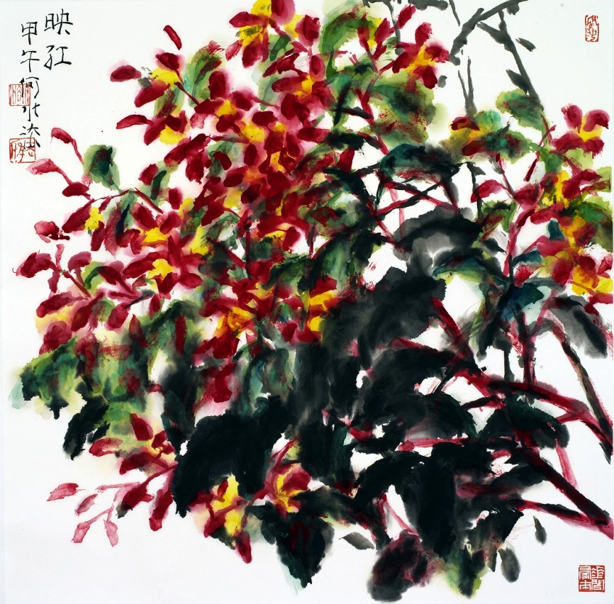 A “Exposição de Pintura de Flores e Pássaros de He Shuifa”