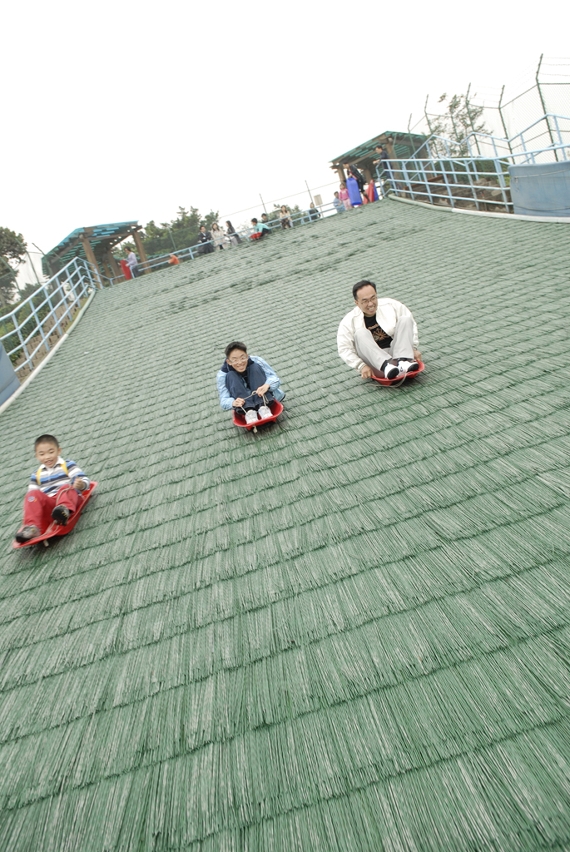 一家滑草去，開心刺激