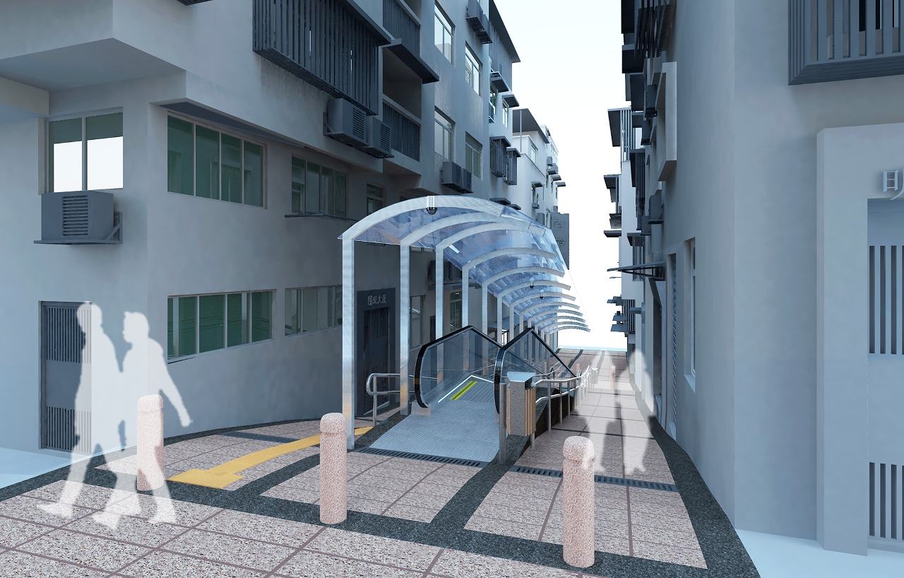 Planta de antevisão 2 do sistema de escada rolante da Rua da Surpresa.