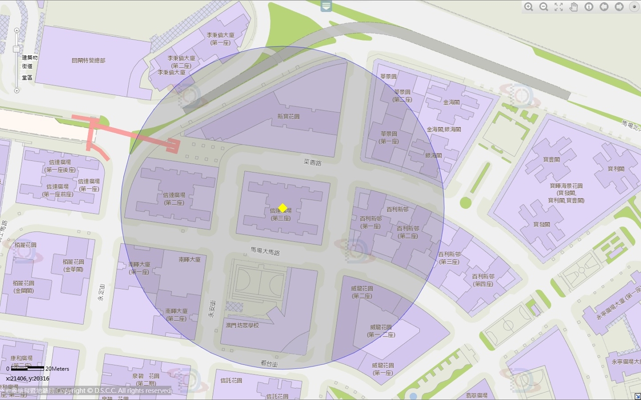 菜園路信達廣場第三座一帶滅蚊範圍
