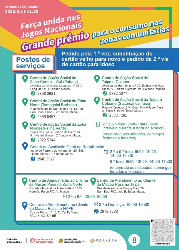Infografia sobre a campanha “Força dos Jogos Nacionais – Grande prémio para o consumo nas zonas comunitárias”