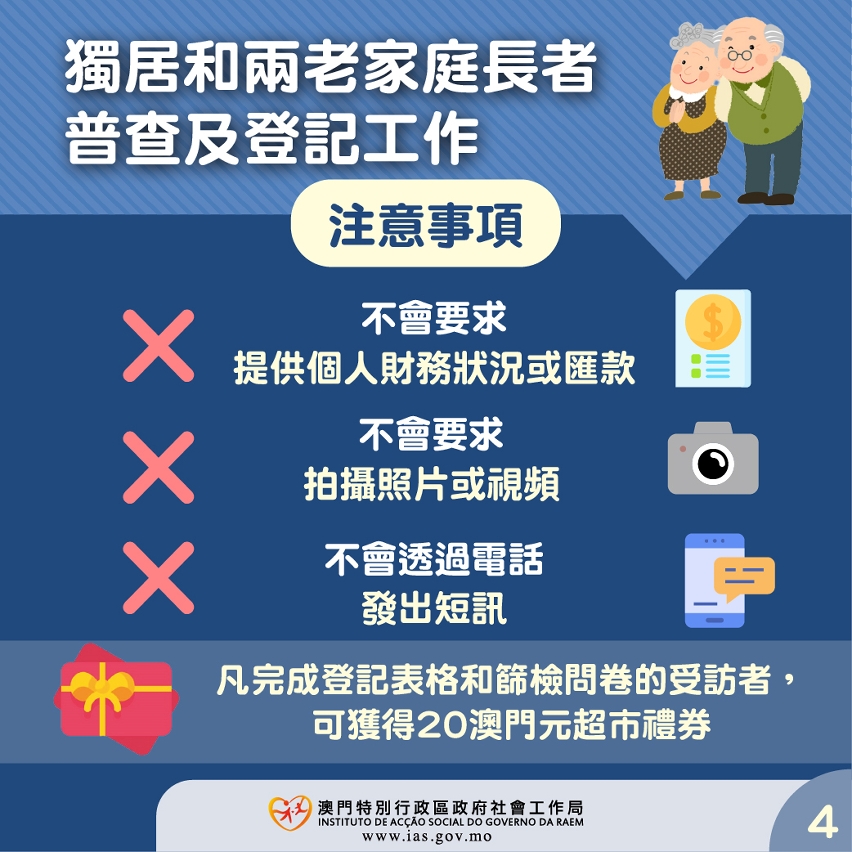 獨居和兩老家庭長者普查及登記工作