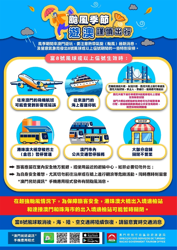 “颱風季節遊澳門謹慎出行”圖文包