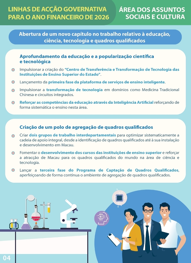 linhas de acção governativa da área dos assuntos sociais e cultura para 2026-05