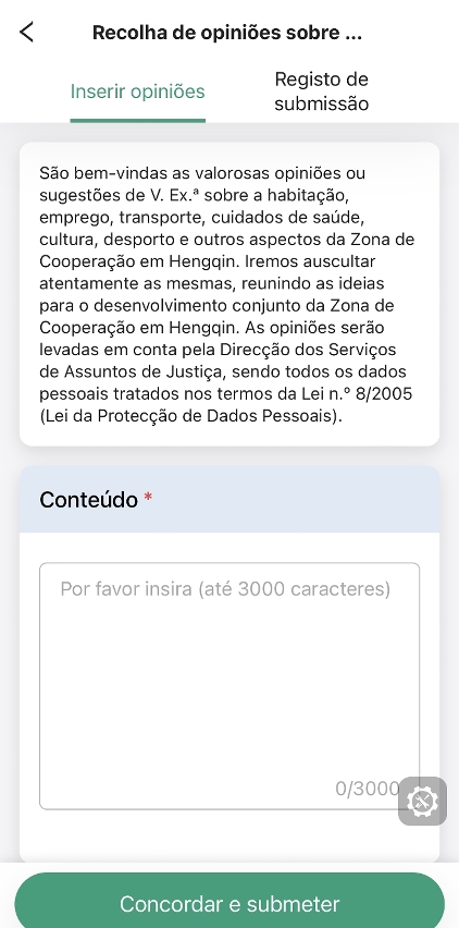 Recolha da opinião pública sobre o desenvolvimento da Zona de Cooperação em Hengqin