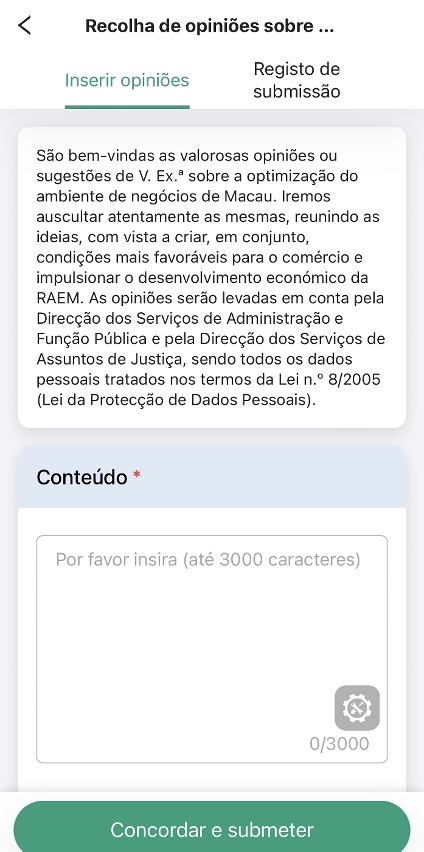 Recolha da opinião pública sobre a optimização do ambiente de negócios de Macau