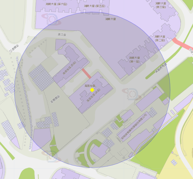 氹仔美副将马路海茵怡居附近风险区域100米半径范围