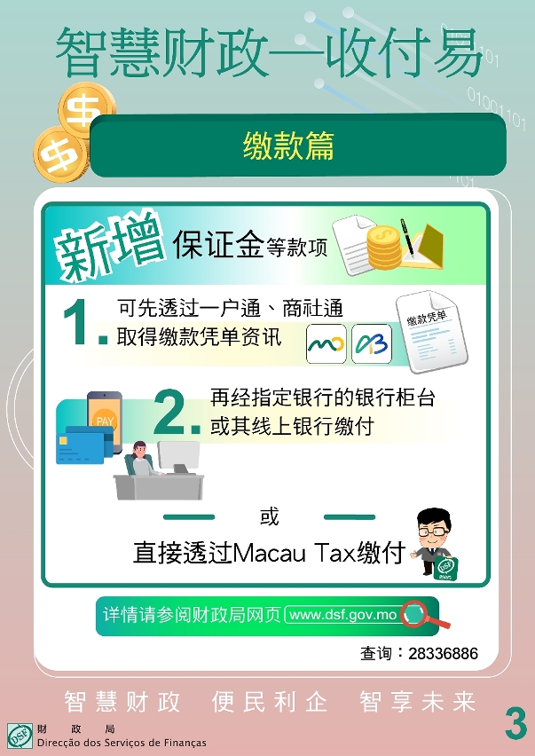 【便民利企】“智慧财政‧收付易”自3月起可经银行转帐收取相关款项_3